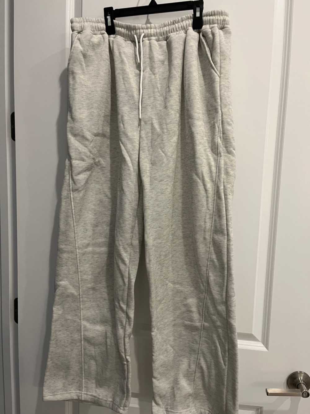 Light Gray Wide-Leg Sweatpants